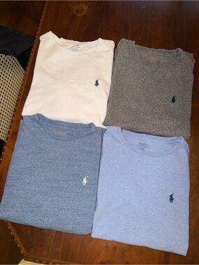 Polo by Ralph Lauren Men's Crew Neck T-Shirt - Blue, Light Blue, White, Gray